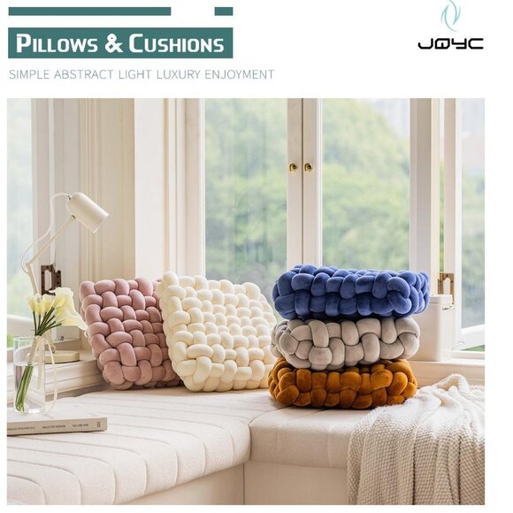 Luxury Home Decor Hand-weave Cushion Wool Knot Throw PillowSmall(13L*11.8W*4.7H) - Picture 5 of 10